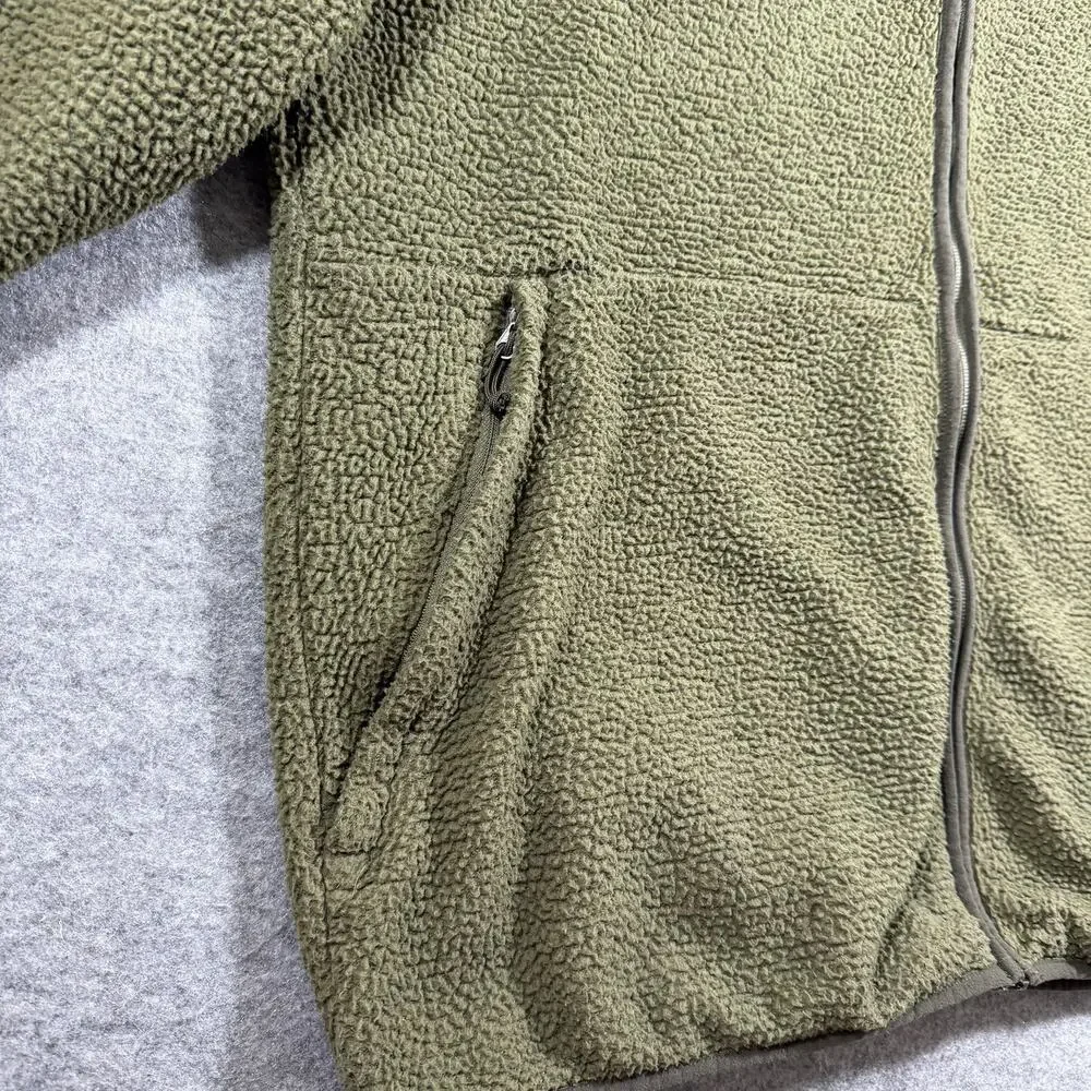 The North Face Campshire Fleece Jacket Mens XL Olive Green Sherpa Full Zip